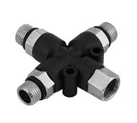 Zerodis Adaptateur de Collecteur de Tuyau D'aérographe à 3 Voies, Connecteur fileté de 1/8 Pouce pour Utilisation Simultanée de Plusieurs Pistolets Aérographes et Mini Compresseurs