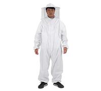 Zerodis Apicole Costume Équipement de Protection Professionnel Anti Abeille avec Capuchon en Voile Protection Totale pour Apiculture Apiculteur - Blanc L XL XXL(XXL)