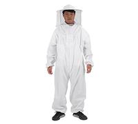 Zerodis Apicole Costume Équipement de Protection Professionnel Anti Abeille avec Capuchon en Voile Protection Totale pour Apiculture Apiculteur - Blanc L XL XXL(L)