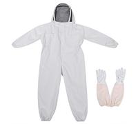 Zerodis Apicole Costume Équipement de Protection Professionnel Anti Abeille avec Longs et Capuchon en Voile pour Apiculture Apiculteur - Blanc (L)