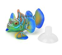 Zerodis Aquarium Poisson simulé, réaliste éclatant en Silicone Faux Poisson-Grenouille Ornement avec Ventouse décor Aquarium Flottant Ornement(Vert Bleu)