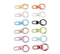 Zerodis Artisanat Graw Clasps Zinc Alloy Double Ouverture O Ring Ring Snot Snap Hooks with Spring Keychain Accessoires pour Bags Boîte à Sac Fabriquant 12 Pcs Lobster coloré O Anneau
