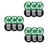 Zerodis Autocollant Poubelle, 18 pièces Recycler Autocollant Poubelle étiquette étanche réutilisable Moderne Stockage des déchets Logo pour Organiser coordonner Les déchets de Recyclage
