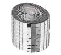 Zerodis Autocollants Muraux Miroir Feuille de Mosaïque Adhésive Mosaïque Carrée Carreaux de Verre Autocollant pour la Décoration de la Maison 1600 Pièces Auto-adhésif (SILVER)