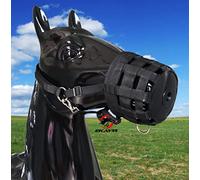Zerodis Autres Activités de Jeux Récréatifs Sangle avec Coussin en Cuir PU Muselière Anti-Morsure pour Cheval Idéal pour Les Chevaux Qui Suivent Un Régime, Muselière en Nylon (Black #32)