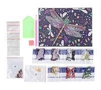 Zerodis Autres Fournitures d'art Kit de Bijoux, Spécial en Forme de Libellule, Carnet de Notes de Broderie Créatif avec Récipient de Rangement et Stylo pour les Nouveaux Arrivants, Amis,