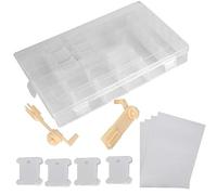 Zerodis Autres Fournitures de Broderie à Coudre Boîte Organisateur de Compartiment en Plastique Transparent avec Séparateurs Réglables pour Fil de Point de Croix Couture Bijoux Art Craft Conteneurs