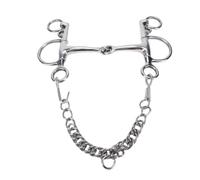 Zerodis Autres Fournitures pour Chevaux Mors, Mors D'entraînement de Chevaux avec Accessoires équestres à Double Bride pour Légers à Sang Chaud en Acier Inoxydable D Snaffle 'entraînement de