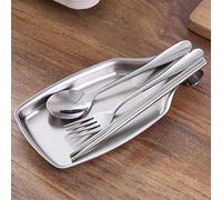 Zerodis Autres Outils de Cuisine Accessoires Reste Porte-ustensiles Robuste pour la Cuisine 8 X 4 Pouces Grand Design pour Cuillères et Spatules Cuillère en Acier Inoxydable (Comme montré)