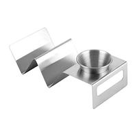 Zerodis Autres Outils de Cuisine Accessoires Titulaire Pancake Stand Rack avec Tasse à Sauce pour la Cuisine à Domicile Restaurant Buffet Outils Taco en Acier Inoxydable