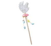 Zerodis Baguette de Chat en Plumes, Jouet coloré en Peluche et Plumes, Baguette Teaser pour Chatons et Chats, Longueur de 22,8 Pouces pour Un Jeu Interactif (étoile Rose) (Ailes d'anges)