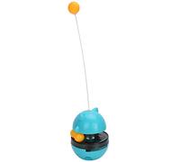 Zerodis Balle Interactive de Fuite de Nourriture pour Chat, Jouet Réglable à Double Piste en ABS avec Alimentation Lente pour Jeu de Chasse aux Animaux de Compagnie, Conception (Blue)