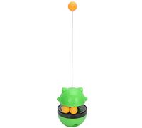 Zerodis Balle Interactive de Fuite de Nourriture pour Chat, Jouet Réglable à Double Piste en ABS avec Alimentation Lente pour Jeu de Chasse aux Animaux de Compagnie, Conception (Green)