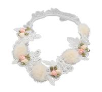 Zerodis Bandeau de baptême pour bébé avec dentelle, confortable à porter, look élégant pour filles, adapté à diverses occasions, excellent pour les nouveaux (A)