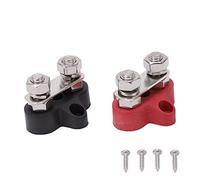 Zerodis Blanche à Borne de Batterie, DC 12V 24V M8 M8 Positive Négatif Batterie Poste de Connecteur Kit Single Single Single Marine Batter Bust Bar Bar Bloc de Jonction pour Voiture