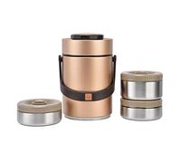 Zerodis Boîte à Déjeuner Isolée Sous Vide en Acier Inoxydable de 2000 Ml, Récipient Alimentaire Empilable à 3 Couches Anti-fuite avec Conception Thermique à Double Paroi, pour le (#2)