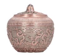 Zerodis Boîte à Thé Vintage en Alliage, Conteneur de Rangement de Cuisine Décoratif, Style Bronze Antique, pour Thé en Vrac et Sachets, 12,2 x 12,2 x 12,2 cm