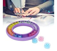 Zerodis Boîte de Rangement de Canette en Silicone, Accessoires de Couture Portables Ronds avec Canal en Plastique Flexible pour la Couture à Domicile et la Bobine de Fil à Broder