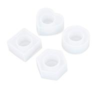 Zerodis Boîte de Rangement pour Outils d'Artisanat, Ensemble de Moules Hexagonaux Ronds Carrés en Forme de Cœur, Moules en Résine pour Briller dans le Noir, Artisanat avec Intérieur Lisse, Cristal de
