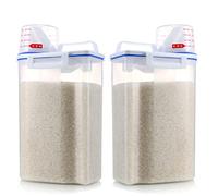 Zerodis Boîte D'orge-boîte BPA Récipient à Grains étanche à L'air avec Couverture de Tasse à Mesurer pour les Noix de Riz, la Vaisselle à Mémoire de Riz Transparent Grande capacité pour les Tas de