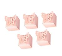 Zerodis Boîtes à Dragées Roses 50 Pièces, Boîtes en Forme 3D avec Poignée Supérieure pour Collations, Bonbons, Biscuits, pour Mariage, Anniversaire, Fête Prénatale, Noël