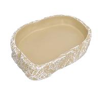 Zerodis Bol d'eau de Nourriture pour Reptiles, Plat d'alimentation en Résine pour Tortues 'Aquarium, Tortues, Lézards, Mangeoire Jaune pour Animaux de Compagnie
