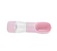 Zerodis Bouteille d'eau 2 en 1 pour Animaux de Compagnie, Distributeur d'eau Portable pour Chien, Bol de Voyage avec Joint en Silicone et Conception Anti-Fuite pour Chiens de Promenade (Pink)