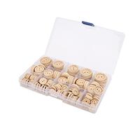 Zerodis Boutons en Bois 140 Pièces, Boutons Artisanaux avec Motif de Lettres, Parfaits pour la Couture, les Projets de Bricolage et les Vêtements de bébé