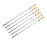 Zerodis Brochettes de BBQ en Acier Inoxydable, 6 Pièces, Bâtonnets de Grillades Plats pour la Cuisine et Brochettes de Barbecue