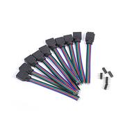 Zerodis Câble pour LED RGB Raccord LED 4 Pin Mâle Femelle Câble Connecteur Adaptateur pour 3528 5050 Bande LED, 10Pcs