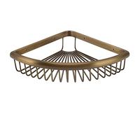 Zerodis Caddie de Douche D'angle Vintage, Organisateur D'étagère de Salle de Bain Triangulaire en Laiton avec Acier Inoxydable Antirouille, pour le Stockage de Lotion de Shampoing de