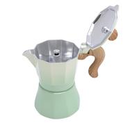 Zerodis Cafetière de Table 150 Ml, Machine à café en Aluminium à une Seule Valve avec Chauffage Rapide et Uniforme, pour les Amateurs de café Débutants et les Petits foyers. (vert dégradé)