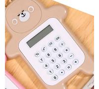 Zerodis Calculatrice Portable, Mini Calculatrice de Dessin animé de Style Ours Mignon pour étudiants et Filles, 8 Chiffres, Légère et Colorée (Yellow)
