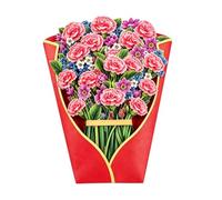 Zerodis Carte de Voeux de Bouquet de Fleurs en Papier Pop-up 3D avec | Papier à Lettres 3D Floral, Popup, Papeterie, pour Anniversaire de Remise de Diplôme, Félicitations, Bon Rétablissement,