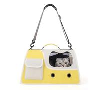 Zerodis Cat Daily Goods Sac Pliable pour Animaux de Compagnie Sac à Dos Extensible pour Chat avec Fenêtre en Respirante Sangle de Messager pour Les Voyages en Plein Air Visites Vétérinaires