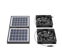 Zerodis Chauffeur de Bouleurs Solar Panels Kit de Ventilateur 2 Ventilateur de Refroidissement de Ventilation d'échappement avec Panneau Solaire plié 10 W adapté aux Poulettes de Poulet Hangar