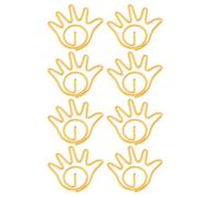 Zerodis Clips Outils en Cuir Trombones en Métal Fournitures Scolaires de Bureau pour la Classification des Documents 100 Pièces Trombones en Forme de Main Antirouille Articles en Cuir (YELLOW)