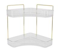 Zerodis Coin D'organisateur de Douche à 2 Niveaux, Assemblage D'étagères de Comptoir de Salle de Bain en Métal, Support D'organisation de Stockage de Cosmétiques adapté pour Contenir des (Clair)