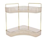 Zerodis Coin D'organisateur de Douche à 2 Niveaux, Assemblage D'étagères de Comptoir de Salle de Bain en Métal, Support D'organisation de Stockage de Cosmétiques adapté pour Contenir des (Succinite)