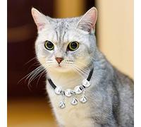 Zerodis Collier Cloche pour Animaux de Compagnie avec Colliers Réglables en Alliage PU pour Chiens Chats 4 Couleurs 5 Tailles XS-XL Sûr Non Toxique (Black)
