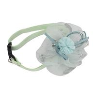 Zerodis Collier Fleur Réglable pour Animaux de Compagnie, Nœud Papillon Artisanal en Flanelle et Paillettes for Fête Mariage Anniversaire pour Petit Animal (18 Vert M)