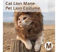 Zerodis Costume de Lion pour Animaux de Compagnie, Robe de Fête de Pâques de Noël d'halloween, Circonférence au Cou Réglable, Tissu Confortable Doux, Costume de Crinière de Lion de Chat avec (M)