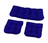 Zerodis Coussin de Chaise en Osier touffeté, Coussins de Meubles en Osier pour Meubles de Patio, Banc d'amour en Rotin, 3 Pièces en Polyester, 1 Causeuse, 2 Formes en U (Bleu Marine)