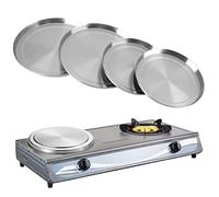 Zerodis Couvercle de cuisinière Caches de Protection pour Plaques de Cuisson Couvercles de Poêles Cache-Plaques Electrique en Acier Inox Comme de Utensiles de Cuisine 4PCS