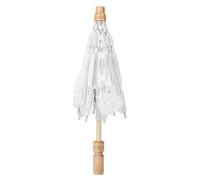 Zerodis Dentelle fleur parapluie, broderie à la main Parasol mariage mariée photographie Parasol parapluie enfants parapluie(S-blanc)