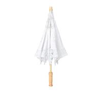 Zerodis Dentelle fleur parapluie, broderie à la main Parasol mariage mariée photographie Parasol parapluie enfants parapluie(L-blanc)