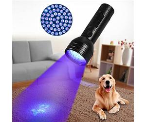Zerodis Détecteur D'urine D'animal Familier de la Lampe-torche 51 LED Blacklight pour L'urine de Chat de Chien, Taches Sèches Lumière Noire de Lampe-torche, Détecteur Portatif de Tapis
