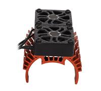 Zerodis Dissipateur Thermique de Moteur à Double Ventilateur pour Voiture Télécommandée 1/8, Refroidissement du Moteur sans Balais à 27 000 Tr/min, Dissipation Thermique Efficace (ORANGE)