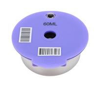 Zerodis Dosette de café Réutilisable, Capsule de Cafetière en Acier et Silicone, Tasse Filtrante Réutilisable avec Brosse et Cuillère pour le Brassage Quotidien (220ML)