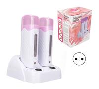 Zerodis Double réchauffeur dépilatoire Chauffe-Cire Roller Duo 40w, Cartouches de Cire Chauffantes Vides hygiene kit Prise UE 220V